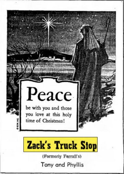 Zacks Truck Stop (Ferrals) - Dec 23 1971 Ad (newer photo)